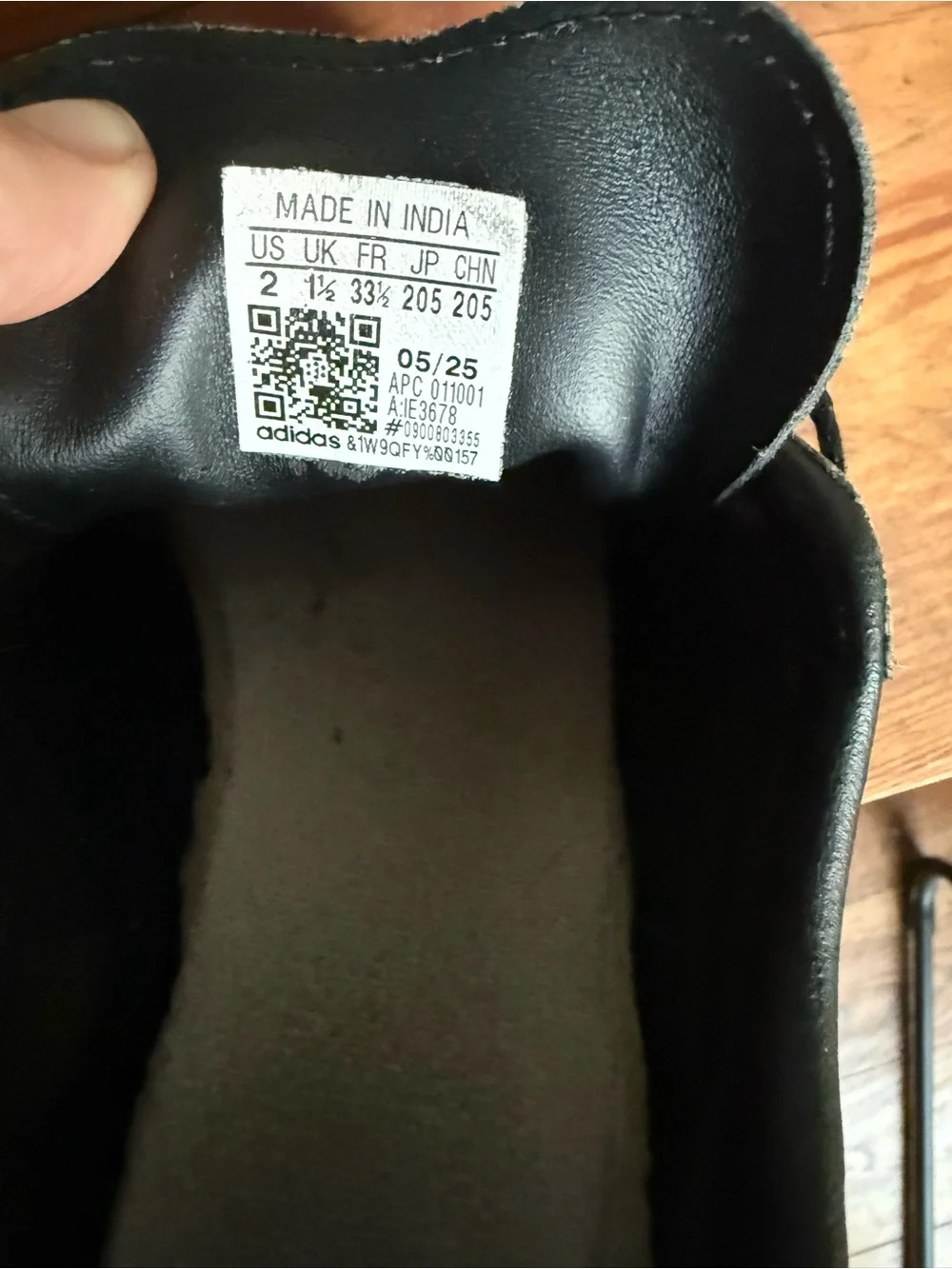 adidas Kids Black and White Leather Stripe Sneakers